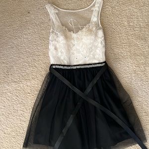 Juniors homecoming, dress lace detailing, mesh detailing, and beating embroidery